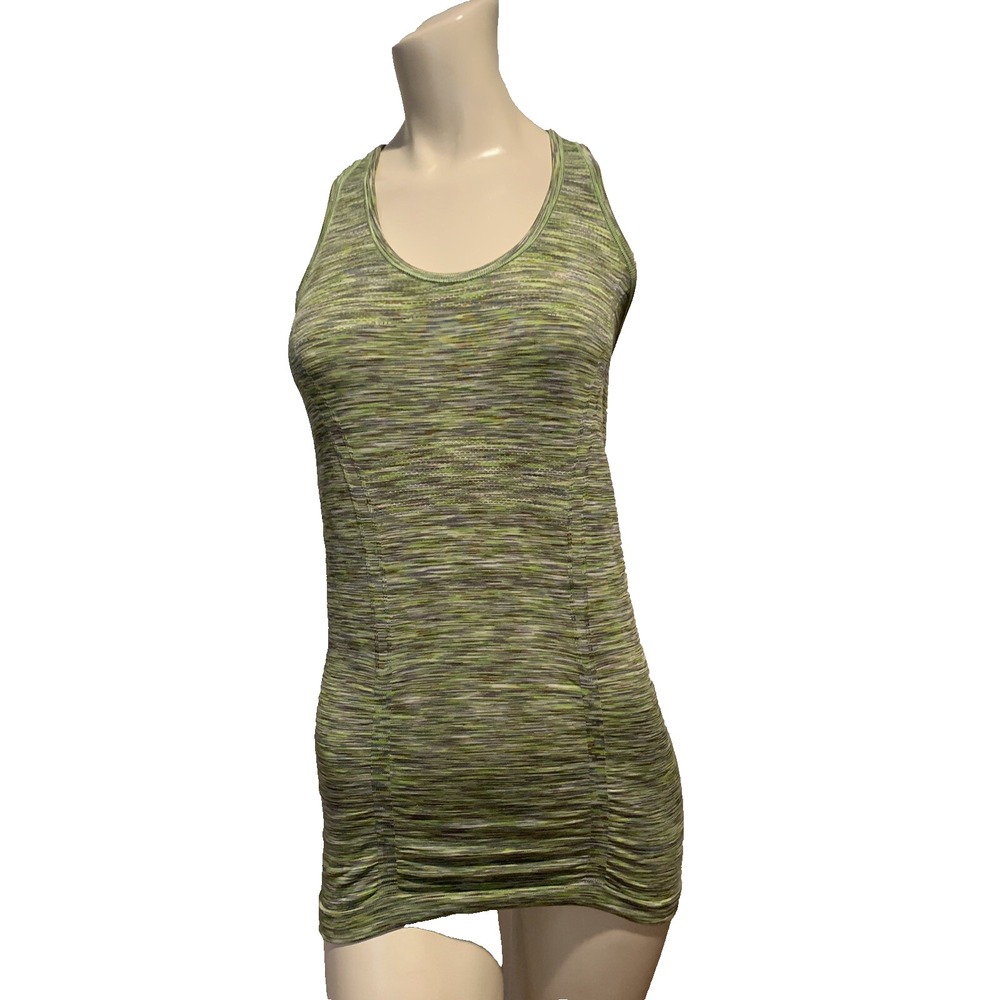 ATHLETA GREEN RACERBACK TANK RUCHED SIZE Small